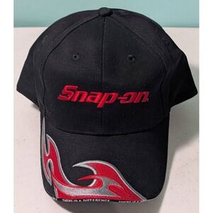 Snap-On Adjustable Hat With Flames K-Products Black & Red There Is A Difference